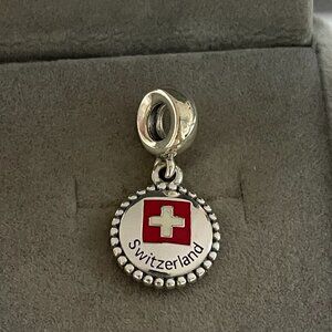 Pandora Switzerland Flag Dangle Charm Exclusive Pendant